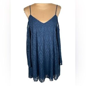 GUESS Blue Lace Mini Dress Off The Shoulder Small